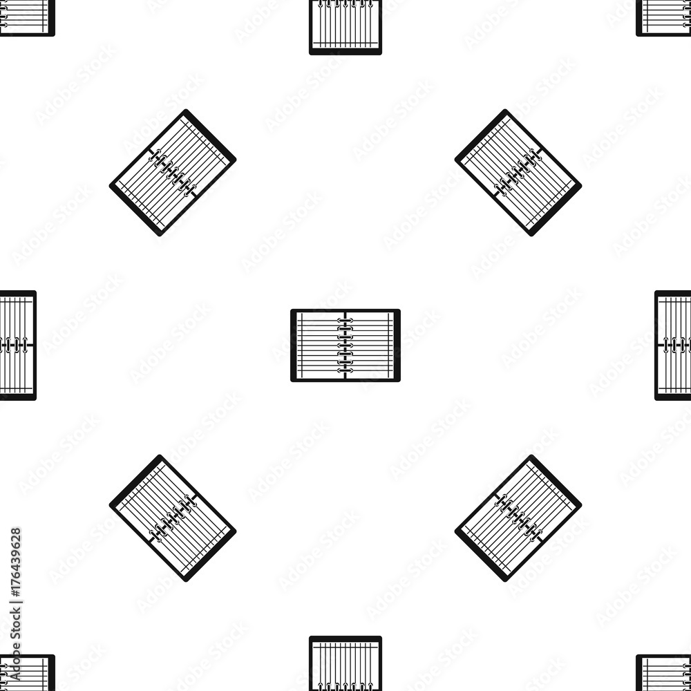 Poster open spiral lined notebook pattern seamless black