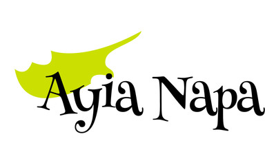 AYIA NAPA sticker. Authentic design graphic stamp.