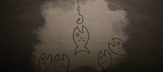 Composite image of illustrative image of fish and hook