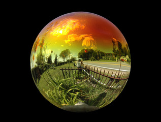 Gazing Ball on Black Background