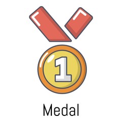 Medal icon, cartoon style