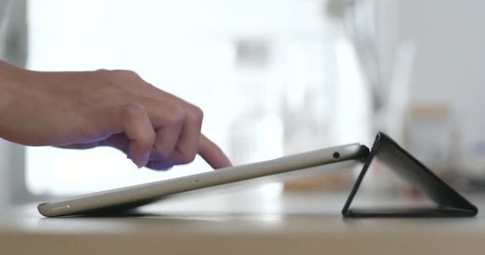 Using tablet computer at home