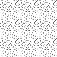 Seamless geometric pattern. Modern hipster texture with triangle, circle and line. Vector background.