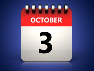 3d 3 october calendar
