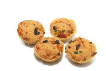 mix Fruit Cookie Cup on white background