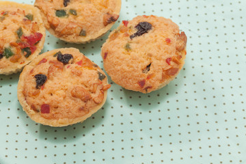 mix Fruit Cookie Cup on fabric