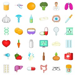 Pipette icons set, cartoon style