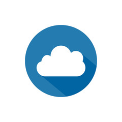 Cloud round icon long shadow vector