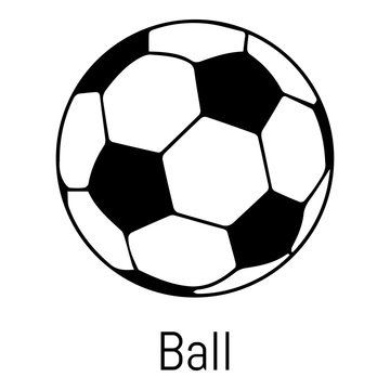 Football ball icon, simple black style