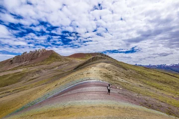 Papier Peint photo autocollant Vinicunca Vinicunca, rainbow mountains or seven colour mountains, Peru.