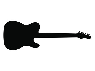 Silhouette tracées à la main d'une guitare Electrique
