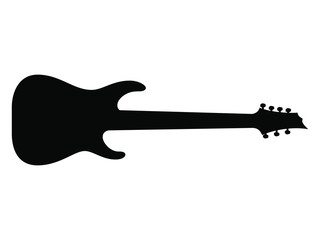 Silhouette tracées à la main d'une guitare Electrique
