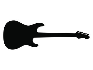 Silhouette tracées à la main d'une guitare Electrique