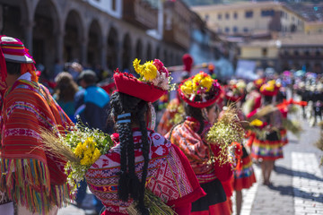 festivities in cusco, Peru. - obrazy, fototapety, plakaty
