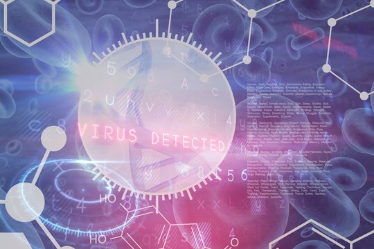 Composite image of dna helix interface