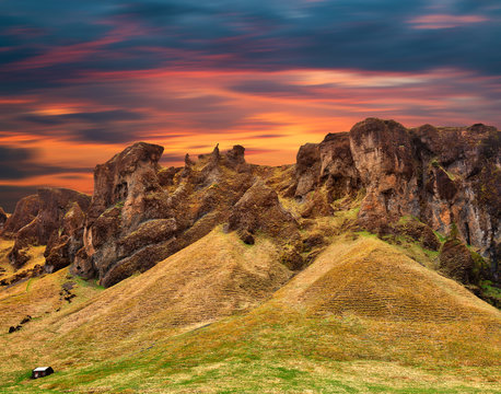 Iceland Sunset Motion Fantasy
