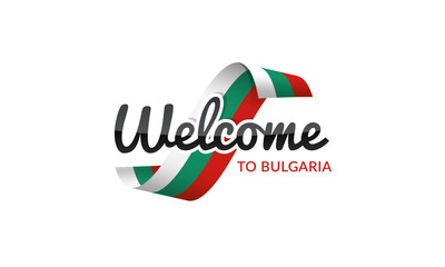 Welcome to Bulgaria flag sign logo icon