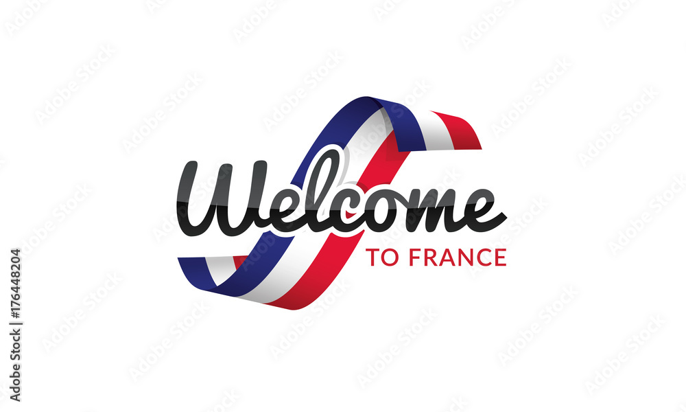 Wall mural Welcome to France flag sign logo icon