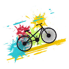 Fototapeta na wymiar Bicycle. Grunge vector illustration