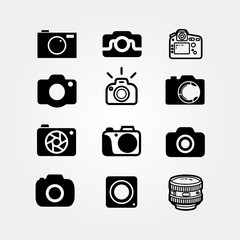 Camera vector icons set