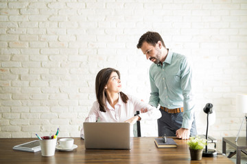 Abusive boss harassing a coworker