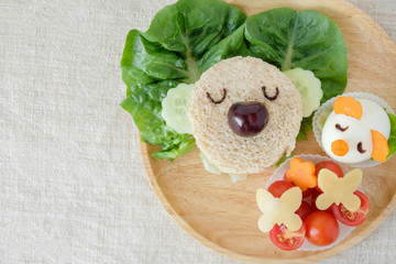 Koala bear lunch plate, fun food art for kids