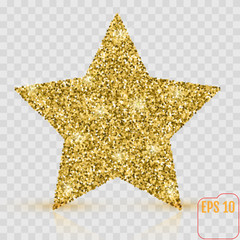 Vector luxury gold star. Element for advertising poster for restaurant, boutique and cafe, jewelry, fashion and party.  Objects isolated on a transparent background.