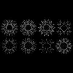 Holiday patterns of stars of snowflakes and flowers for gifts