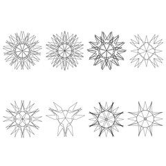 Holiday patterns of stars of snowflakes and flowers for gifts