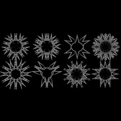 Holiday patterns of stars of snowflakes and flowers for gifts