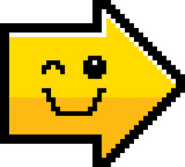 Winking 8-Bit Cartoon Arrow