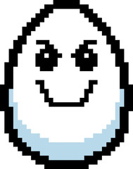 Naklejka premium Evil 8-Bit Cartoon Egg