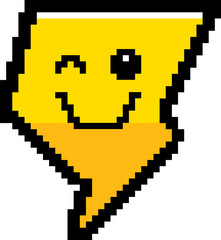 Winking 8-Bit Cartoon Lightning