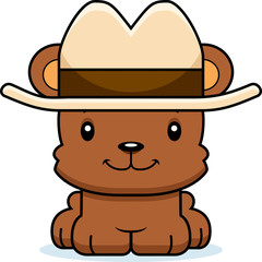 Cartoon Smiling Cowboy Bear