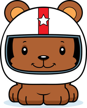 recommend clip art: Cartoon Smiling Race Car Driver Bear