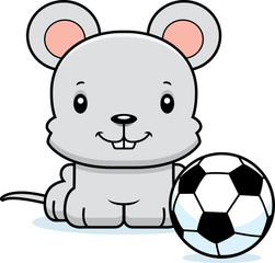 Cartoon Smiling Soccer Player Mouse