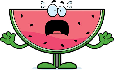 Scared Cartoon Watermelon
