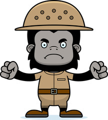Cartoon Angry Zookeeper Gorilla
