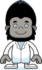 Cartoon Smiling Doctor Gorilla