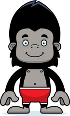 Cartoon Smiling Gorilla Swimsuit