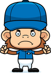 Cartoon Angry Baseball Player Monkey