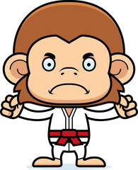 Cartoon Angry Karate Monkey
