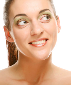 Beautiful health woman face with clean purity skin