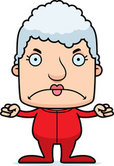 Cartoon Angry Woman In Pajamas