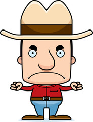 Cartoon Angry Cowboy Man