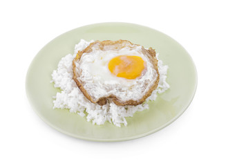 Egg star Rice on White  background