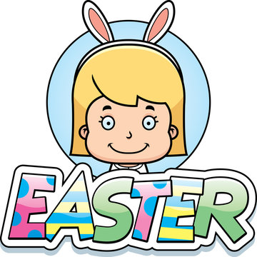 Cartoon Easter Bunny Girl Graphic