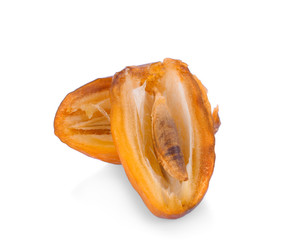 dried fruits from date palm isolated on white background