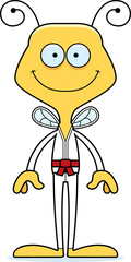 Cartoon Smiling Karate Bee