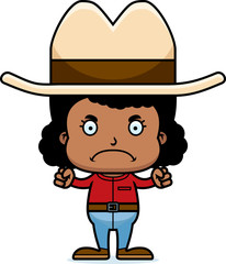 Cartoon Angry Cowboy Girl